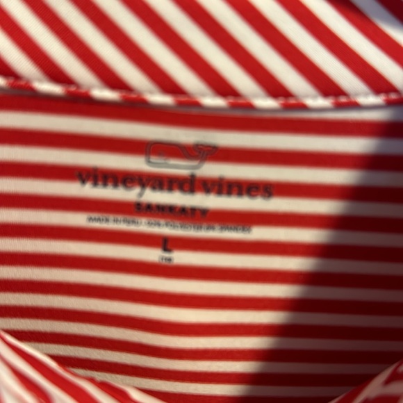 Vineyard Vines large boys red white sankaty polo - Picture 3 of 3